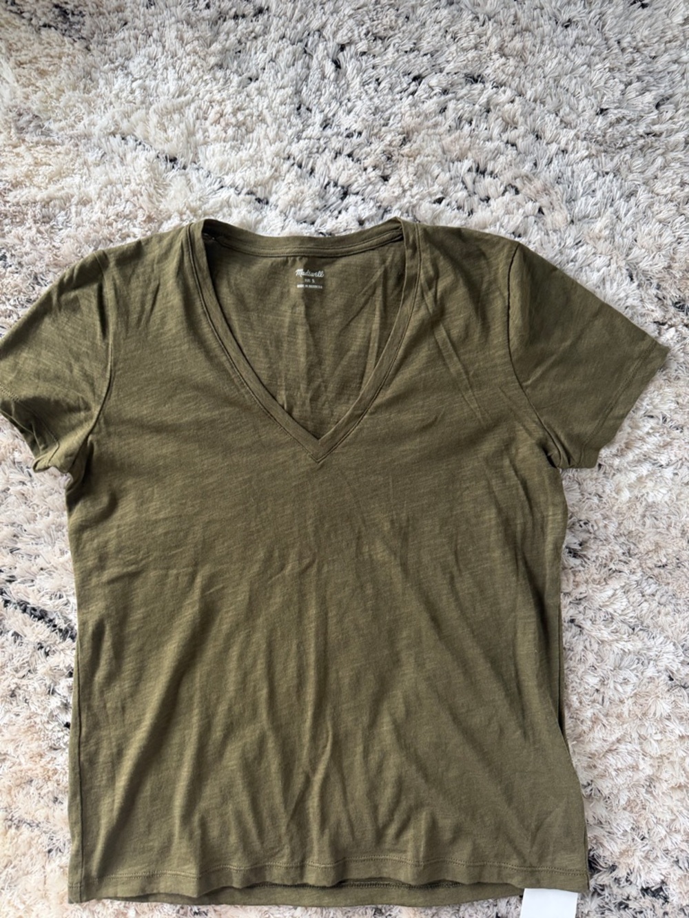 Madewell Olive V-Neck Tank Top
